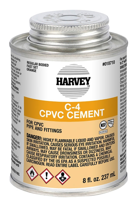 Harvey C-4 Series 18710-24 Regular-Bodied Cement, 8 oz Can, Liquid, Orange