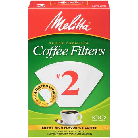 Melitta 6 cups White Cone Coffee Filter 100 pk