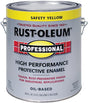 Rust-Oleum K7744402 Enamel Paint, Oil Base, Gloss Sheen, Safety Yellow, 1 gal, Can, 265 to 440 sq-ft/gal Coverage Area, Pack of 2