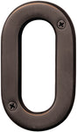 Hy-Ko Prestige Series BR-42OWB/0 House Number, Character: 0, 4 in H Character, Bronze Character, Solid Brass, Pack of 3