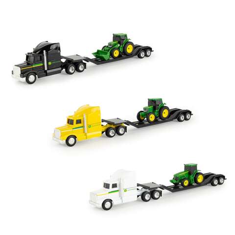 TOMY John Deere 1:64 Semi with Trailer and Tractor Toy Plastic Assorted 3 pc