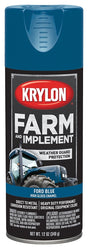 Krylon K01936000 Farm Equipment Spray, High-Gloss, Ford Blue, 12 oz Can, Pack of 6