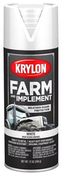 Krylon K01937007 Farm Equipment Spray, Gloss, White, 12 oz Can, Pack of 6