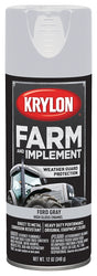 Krylon K01942000 Farm Equipment Spray, High-Gloss, Ford Gray, 12 oz Can, Pack of 6