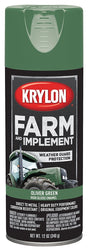 Krylon K01943000 Farm Equipment Spray, High-Gloss, Oliver Green, 12 oz Can, Pack of 6