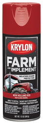 Krylon K01947000 Farm Equipment Spray, High-Gloss, New Holland Red, 12 oz Can, Pack of 6