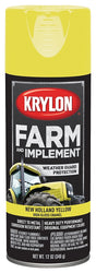 Krylon K01949000 Farm Equipment Spray, High-Gloss, New Holland Yellow, 12 oz, Pack of 6