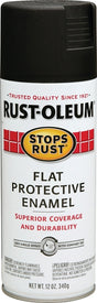 Rust-Oleum 7776830 Rust Preventative Spray Paint, Flat, Black, 12 oz Can