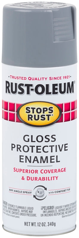 Stops Rust 7786830 Rust Preventative Spray Paint, Gloss, Smoke Gray, 12 oz Can