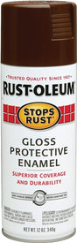 Stops Rust 7775830 Rust Preventative Spray Paint, Gloss, Leather Brown, 12 oz Can