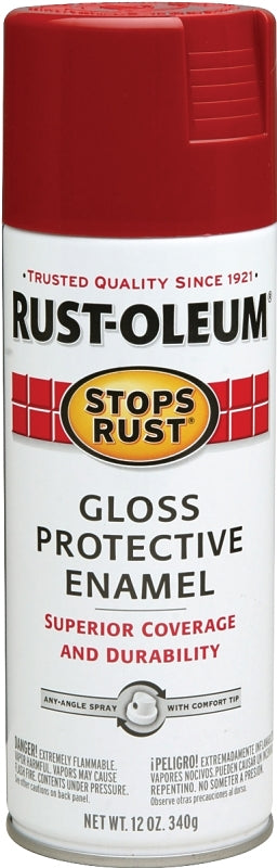 Stops Rust 7765830 Rust Preventative Spray Paint, Gloss, Regal Red, 12 oz Can