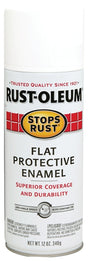 Rust-Oleum 7790830 Rust Preventative Spray Paint, 12 oz Can, 6 to 10 sq-ft Coverage Area, Oil Base, Flat, White