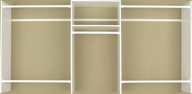 Easy Track RB1448 Basic Starter Closet, 48 to 96 in W, 2-Shelf