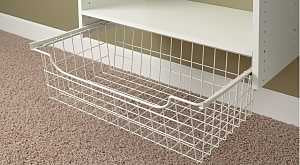 Easy Track 1312 Series Wire Basket, 12 in OAH, 14 in OAL, 24 in OAW, Steel, Powder-Coated