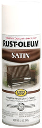 Rust-Oleum 7791830 Rust Preventative Spray Paint, Low Satin, White, 12 oz Can