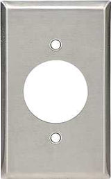 WALL PLATE RND HOLE 1G SS 1PK