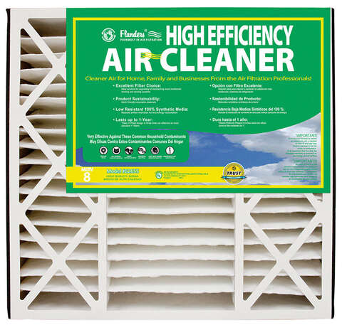 AAF Flanders 16 in. W X 25 in. H X 3 in. D Synthetic 8 MERV Pleated Air Filter 1 pk, Pack of 3