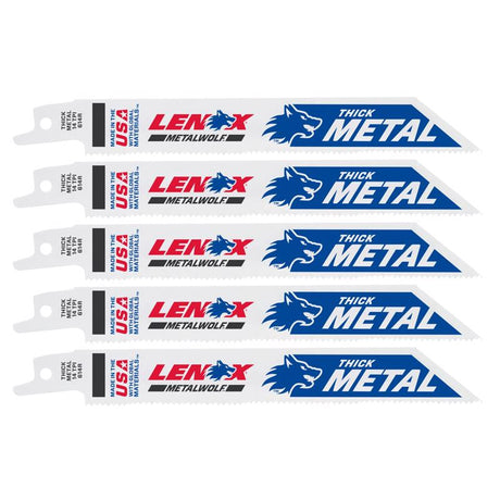 Lenox METALWOLF 6 in. Bi-Metal Wave Edge Reciprocating Saw Blade 14 TPI 5 pk
