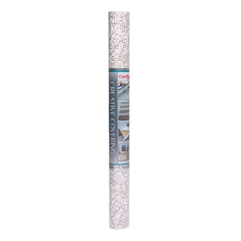 Con-Tact Creative Covering 16 ft. L X 18 in. W Batik Taupe Self-Adhesive Shelf Liner, Pack of 6