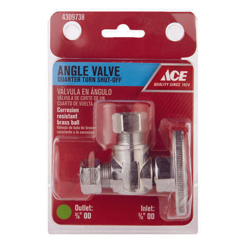 Ace 3/8 in. Compression X 3/8 in. Compression Brass Shut-Off Valve