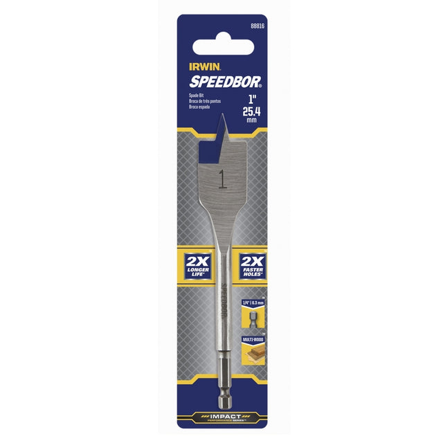 Irwin Speedbor 1 in. X 6 in. L Carbon Steel Wood Boring Bit Hex Shank 1 pc