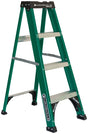 Louisville FS4000 Series FS4004 Step Ladder, 4 ft H, Type II Duty Rating, Fiberglass, 225 lb, 3-Step, 102 in Max Reach