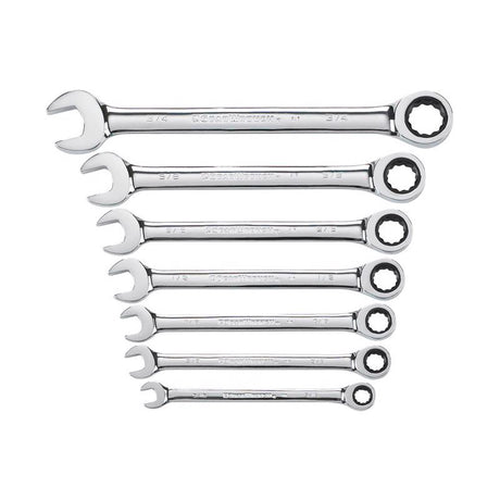 GEARWRENCH 12 Point SAE Ratcheting Combination Wrench Set 7 pc