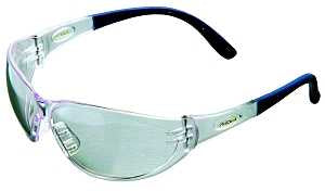 Safety Works 10041748 Contoured Safety Glasses, Anti-Fog, Anti-Scratch Lens, Rimless Frame