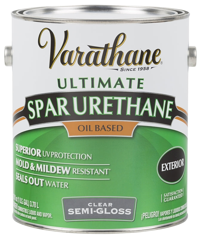 Varathane 9431 Spar Varnish, Oil, 380 to 760 sq-ft/gal Coverage Area, Semi-Gloss, Clear, Liquid, 1 gal Can, Pack of 2