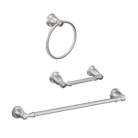 Moen Banbury Brushed Nickel Silver Bathroom Hardware Kit Zinc