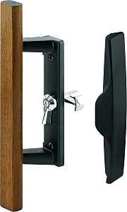 Prime-Line C 1107 Handleset, Aluminum/Wood, For: 1 in THK Glass Sliding Doors