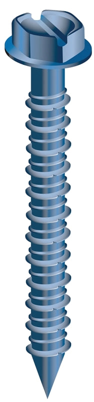 COBRA ANCHORS 674T Screw, 3/16 in Thread, 3-1/4 in L, Hex, Socket Drive, Steel, Fluorocarbon-Coated