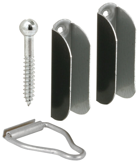 Make-2-Fit PL 8102 Top Hanger and Bottom Latch, Aluminum, Bronze, For: 3/8 in Screen Frame