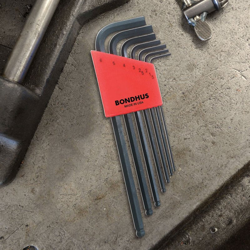 Bondhus 10992 L-Wrench Set, 7-Piece, Steel, ProGuard, Specifications: Ball End Tip, Long Arm Handle