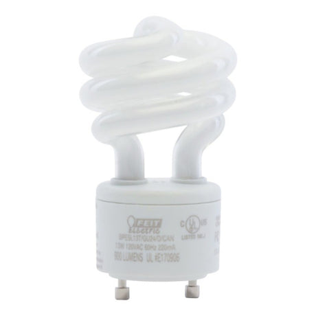 Feit Electric BPESL13T/GU24/D/C Compact Fluorescent Bulb, 6500 K Color Temp, Daylight, 900 Lumens, 13 W, Spiral Lamp, Pack of 6
