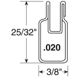 Make-2-Fit PL-14157 Window Frame, 3/8 in W, 4.437 in H, 94 in L, Aluminum, White, Pack of 12
