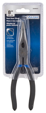 Vulcan PC974-02 Bent Nose Plier, 8 in OAL, 1.6 mm Cutting Capacity, 5.2 cm Jaw Opening, Black Handle, 7/8 in W Jaw