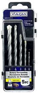 Vulcan 895240OR Drill Bit Set, Masonry, Percussion, 5-Piece, Steel, Sandblasted