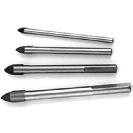 Vulcan 456831OR Glass and Tile Drill Bit Set, 4-Piece, Carbon Steel, Metallic Gray