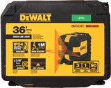 DEWALT DW08802-QU Cross Line Laser Level, 40 ft, 1/4 in Accuracy, 2-Beam, Red Laser