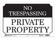Hy-Ko SS-60 Property Sign, NO TRESPASSING PRIVATE PROPERTY, Black/White Legend, Black/White Background, Aluminum, Pack of 12