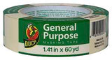 Duck 394697 Masking Tape, 60 yd L, 1.41 in W, Beige