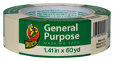 Duck 394697 Masking Tape, 60 yd L, 1.41 in W, Beige