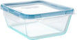Snapware 1126786 Storage Container, 64 oz Capacity, Glass, Clear, 7-1/4 in L, 9.13 in W, 3-1/2 in H, Pack of 4