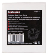 ProSource HCRAN20 Interlocked Hose Clamp, Stainless Steel, Stainless Steel, Pack of 10