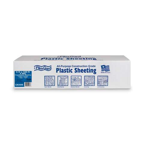 Film-Gard Plastic Sheeting 4 mil X 6 ft. W X 100 ft. L Polyethylene Clear 1 pk