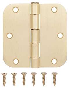ProSource BH-102SB-PS Door Hinge, Steel, Satin Brass, Loose Pin, 180 deg Range of Motion, Screw Mounting