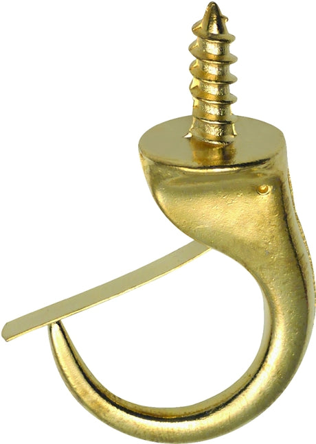 OOK 50361 Mug Hook With Snap Lip, 1-1/4 in L, Brass