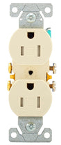 Eaton Wiring Devices TR270LA Duplex Receptacle, PVC, Light Almond, 2-Pole, 3-Wire, 125 V, Push-in, Side Wiring, Pack of 10