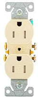 Eaton Wiring Devices TR270LA-BOX Duplex Receptacle, PVC, Light Almond, 2-Pole, 15 A, 125 V, 3-Wire